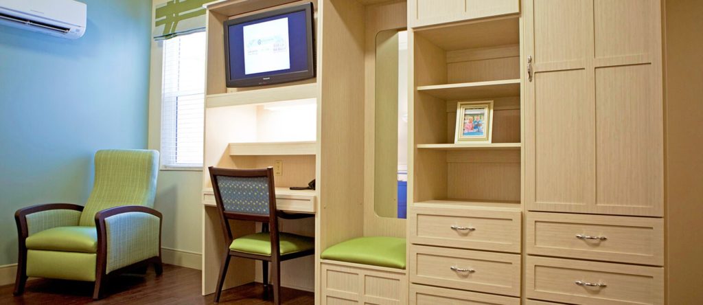 Patient room furniture, seating, and casegoods for patients of short-term rehabilitation environments.