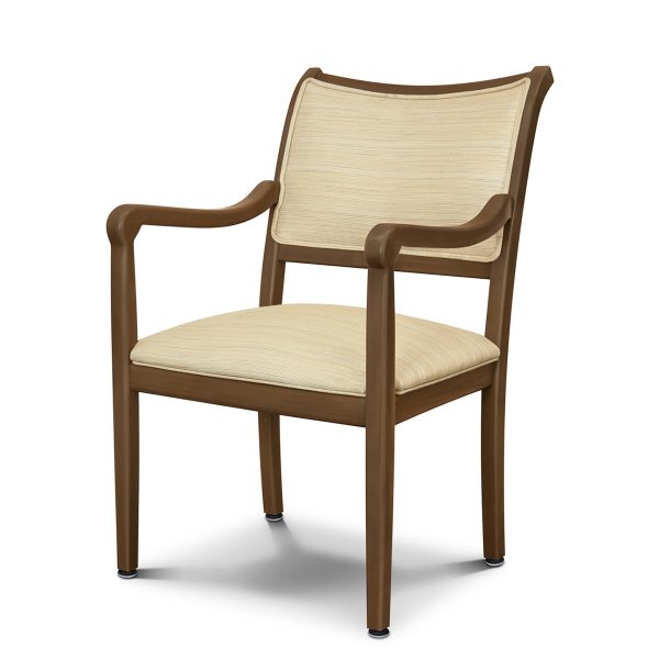 Brown contemporary dining chair.