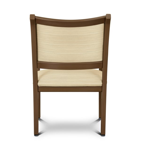 Brown contemporary dining chair.