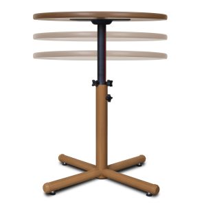 Adjustable table base with top.