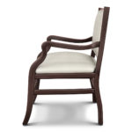 Wide white dining chair.
