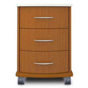 Kwalu product: Camelot Bedside Cabinet, 3 Drawers, with Casters