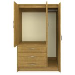 Light wooden armoire wardrobe.