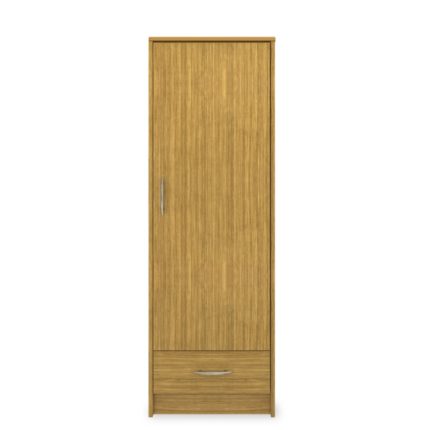 Light wooden single wardrobe without drawers.