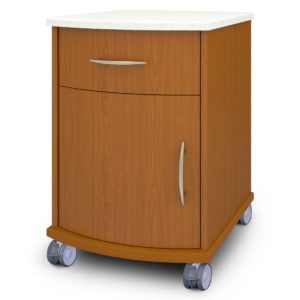Kwalu product: Camelot Bedside Cabinet, 1 Drawer, 1 Door, with Casters